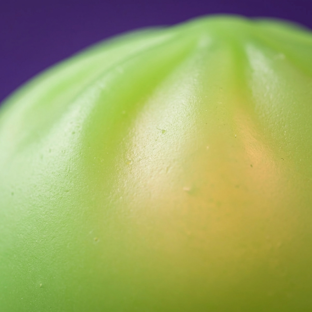 Dumpling Squishy Luz Nocturna Verde — primer plano macro de la textura