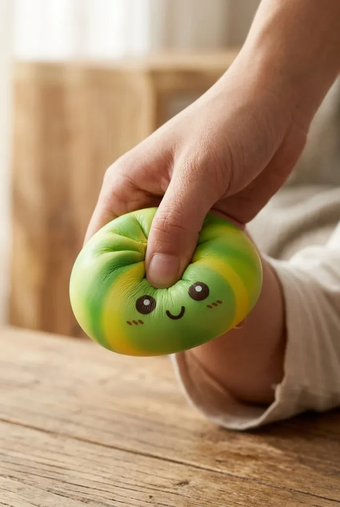 Squishy Dumpling Tie Dye Verde Remolino apretado entre los dedos