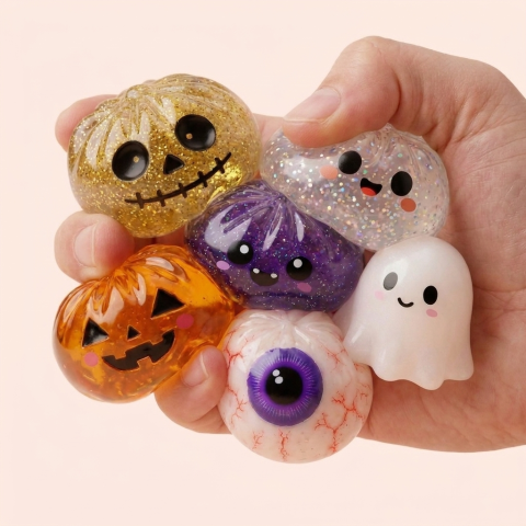 Dumpling Squishy Halloween Set de 5 Diseños — efecto slow-rise, la espuma recupera su forma
