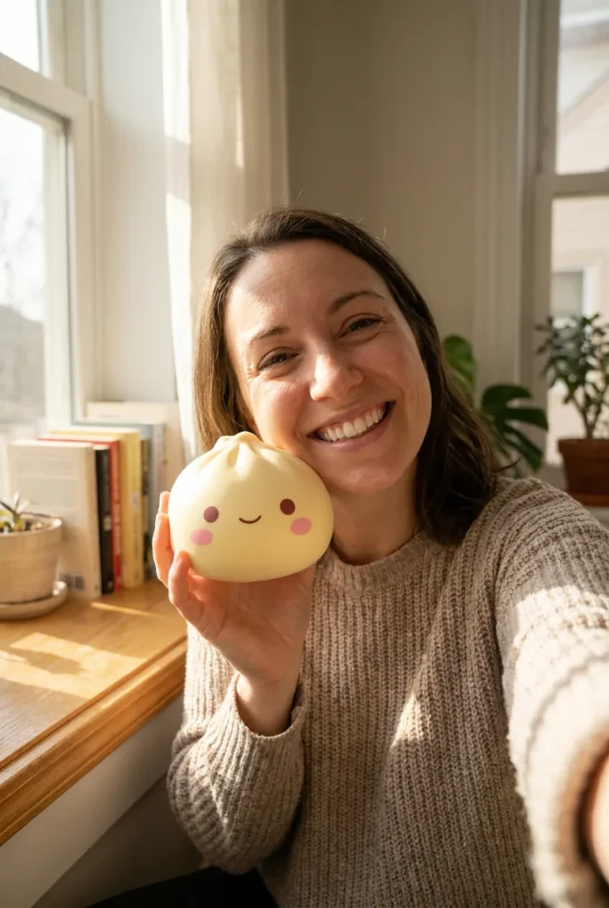 Dumpling Squishy Mystery Kawaii Japonés Blind Box 12 cerca de la cara