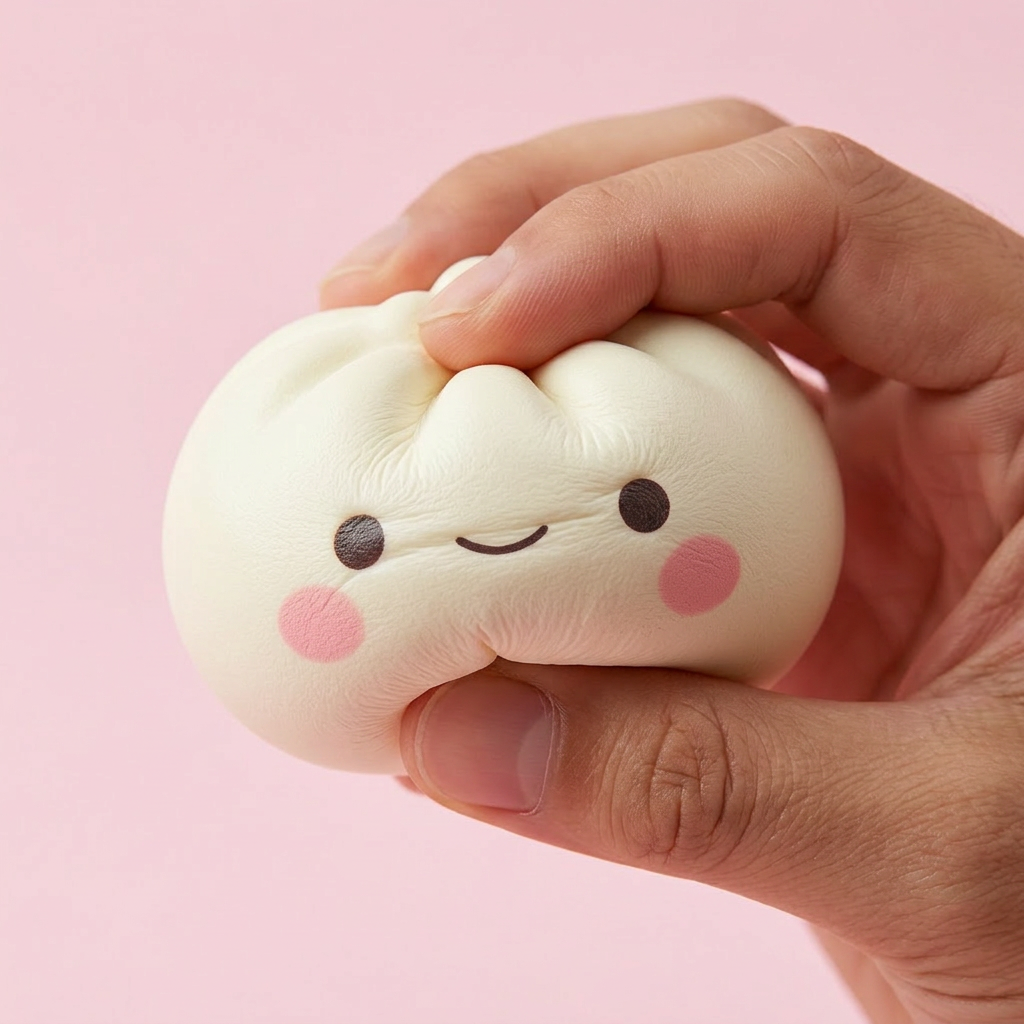 Dumpling Squishy Mystery Kawaii Japonés Blind Box 12 — efecto slow-rise, la espuma recupera su forma