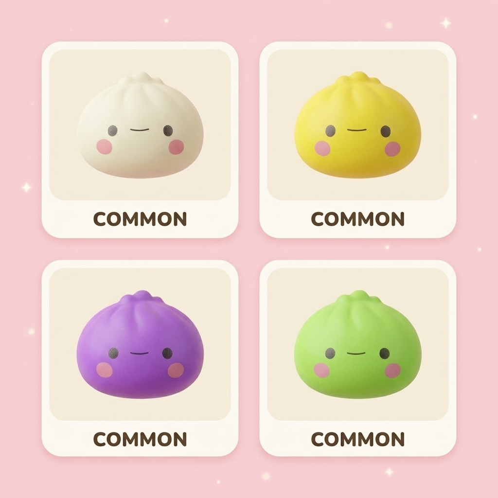 Dumpling Squishy Mystery Kawaii Japonés Blind Box 12 — los diferentes squishy posibles