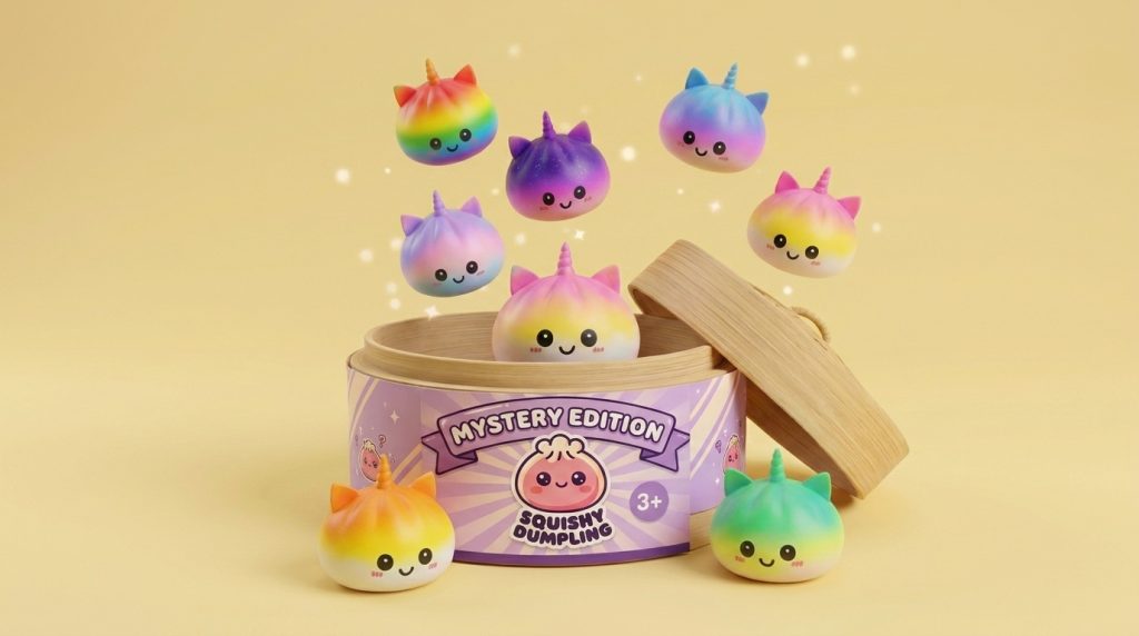 Jumbo Dumpling Squishy Unicornio Arcoíris — squishy antiestrés slow-rise