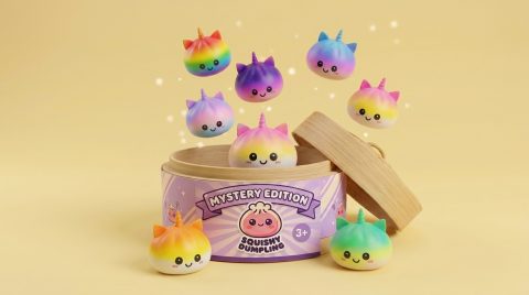 Jumbo Dumpling Squishy Unicornio Arcoíris — squishy antiestrés slow-rise