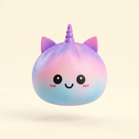 Jumbo Dumpling Squishy Unicornio Arcoíris — el squishy raro de la caja sorpresa