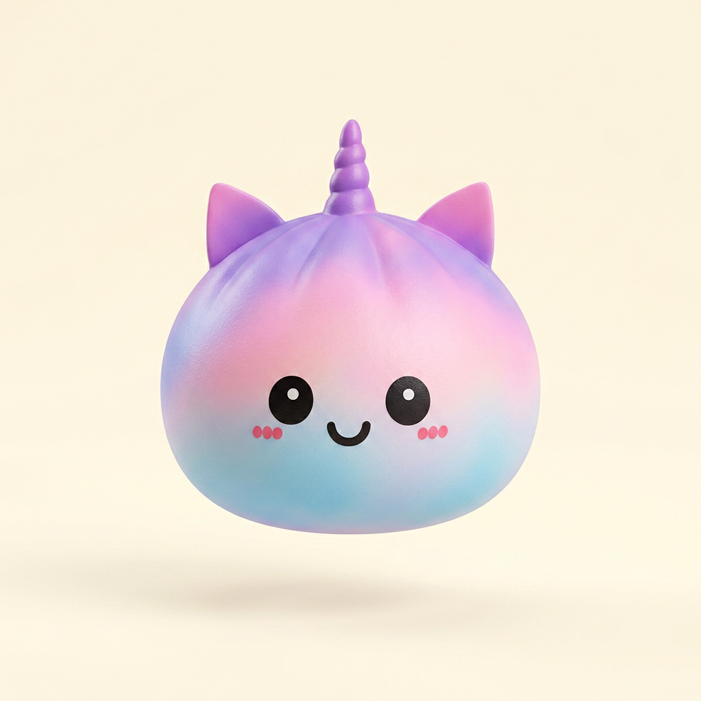 Jumbo Dumpling Squishy Unicornio Arcoíris — el squishy raro de la caja sorpresa
