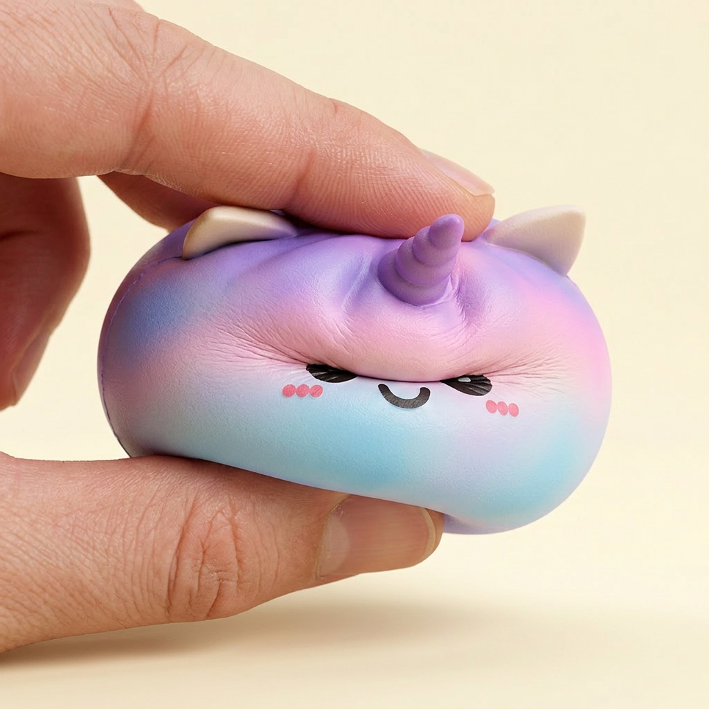 Jumbo Dumpling Squishy Unicornio Arcoíris — efecto slow-rise, la espuma recupera su forma