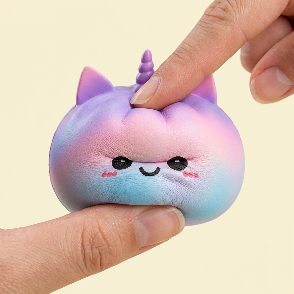 Jumbo Dumpling Squishy Unicornio Arcoíris apretado, material squishy