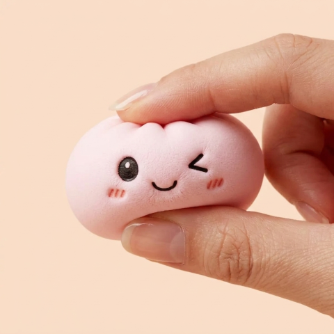 Dumpling Squishy Llavero Peluche X6 — efecto slow-rise, la espuma recupera su forma