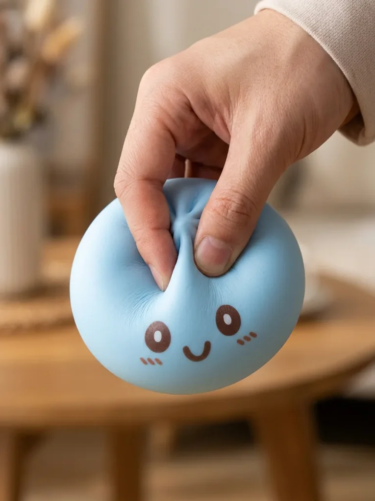 Giant Dumpling Squishy Azul Jumbo 15 cm apretado entre los dedos
