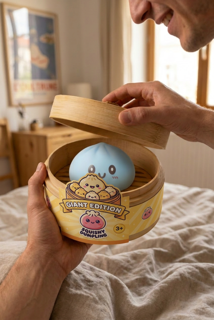 Unboxing de Giant Dumpling Squishy Azul Jumbo 15 cm