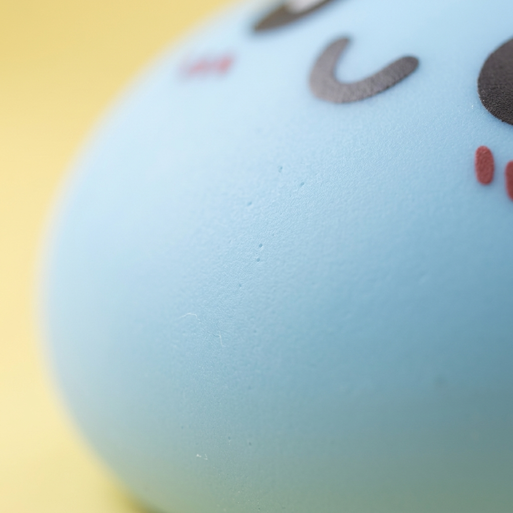 Giant Dumpling Squishy Azul Jumbo 15 cm — primer plano macro de la textura
