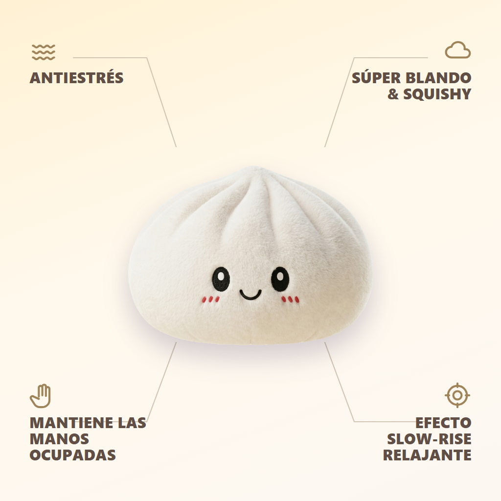 Squishy Dumpling Big Cojín Gigante — antiestrés, ultra blando, efecto slow-rise