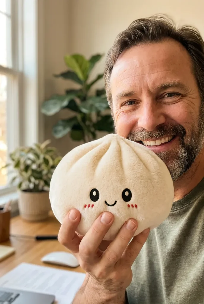Squishy Dumpling Big Cojín Gigante cerca de la cara