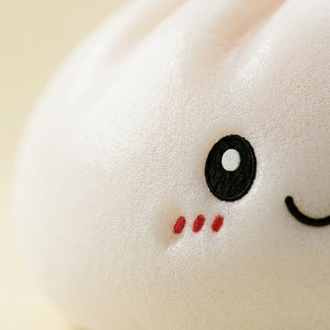 Squishy Dumpling Big Cojín Gigante — primer plano macro de la textura