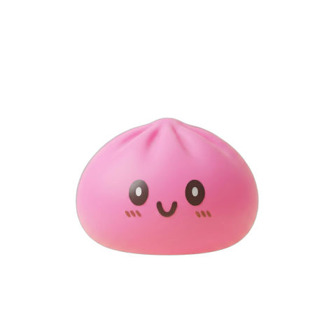 Giant Dumpling Squishy Rosa — squishy antiestrés slow-rise kawaii