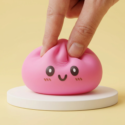Giant Dumpling Squishy Rosa apretado, material squishy