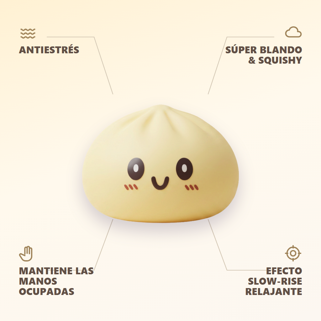Squishy Dumpling Amarillo Gigante — antiestrés, ultra blando, efecto slow-rise