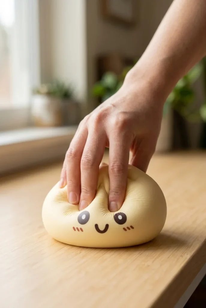 Squishy Dumpling Amarillo Gigante apretado entre los dedos