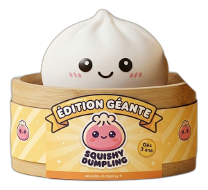 Los Gigantes — dumpling squishy en su caja de vapor efecto bambú