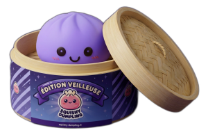 Las Luces Nocturnas — dumpling squishy en su caja de vapor efecto bambú