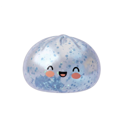 Dumpling Squishy Sparkle Azul Glaciar — squishy antiestrés slow-rise kawaii