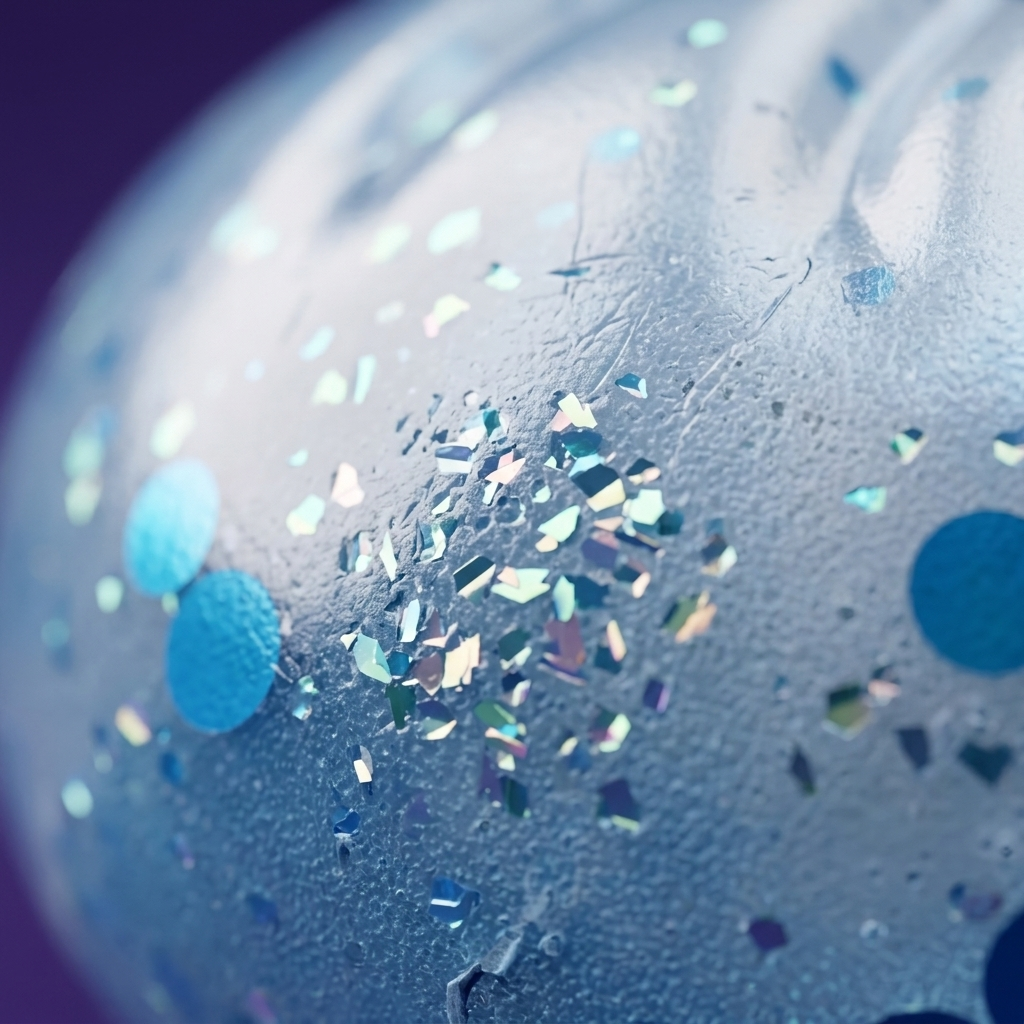 Dumpling Squishy Sparkle Azul Glaciar — primer plano macro de la textura