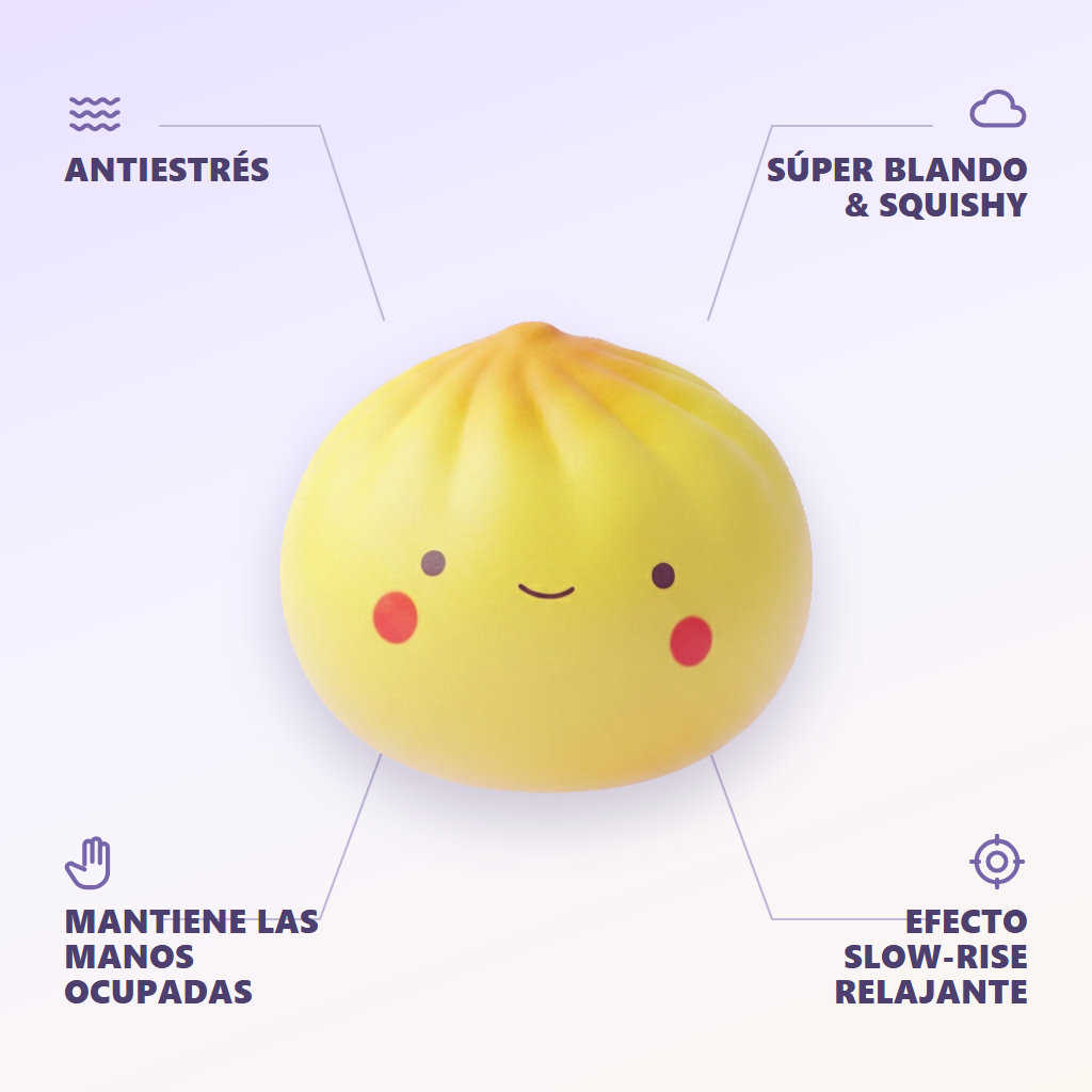 Dumpling Squishy Blind Box Mini x24 — antiestrés, ultra blando, efecto slow-rise