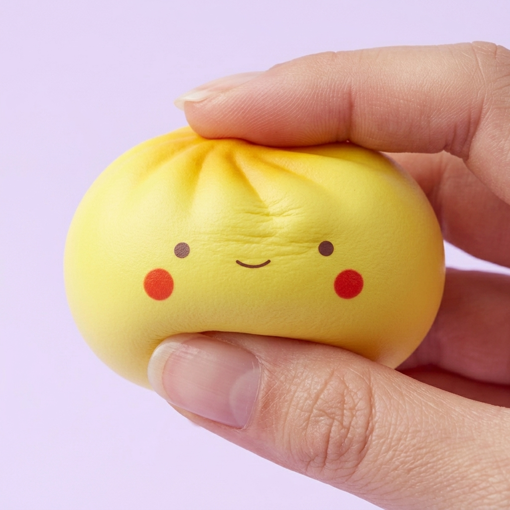 Dumpling Squishy Blind Box Mini x24 — efecto slow-rise, la espuma recupera su forma