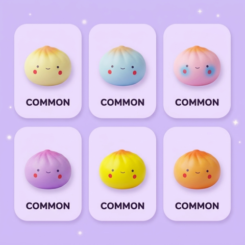 Dumpling Squishy Blind Box Mini x24 — los diferentes squishy posibles