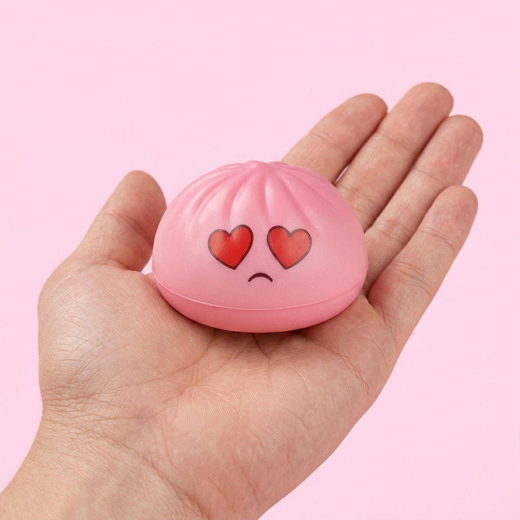 Mini Dumpling Squishy Kawaii Sorpresa en la mano, tamaño real
