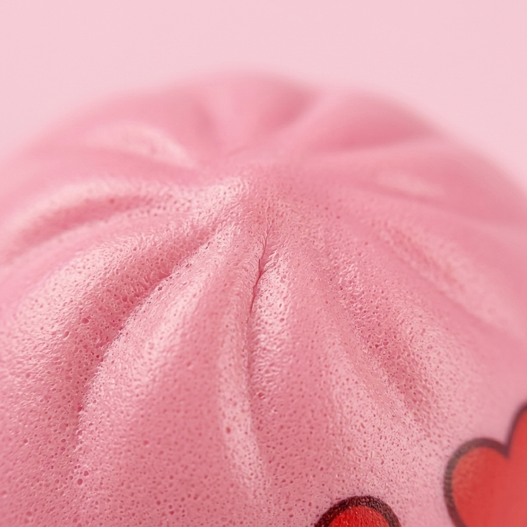 Mini Dumpling Squishy Kawaii Sorpresa — primer plano macro de la textura