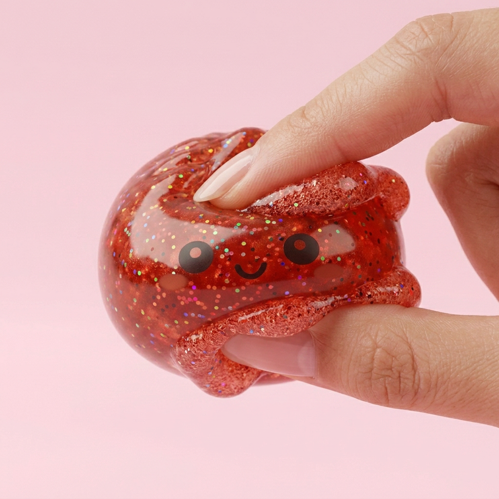Mini Dumpling Squishy Metálico Brillante — efecto slow-rise, la espuma recupera su forma