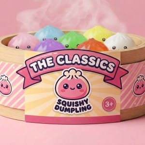Mini Dumpling Squishy Azúcar con Cesta de Bambú en su cesta de vapor de bambú