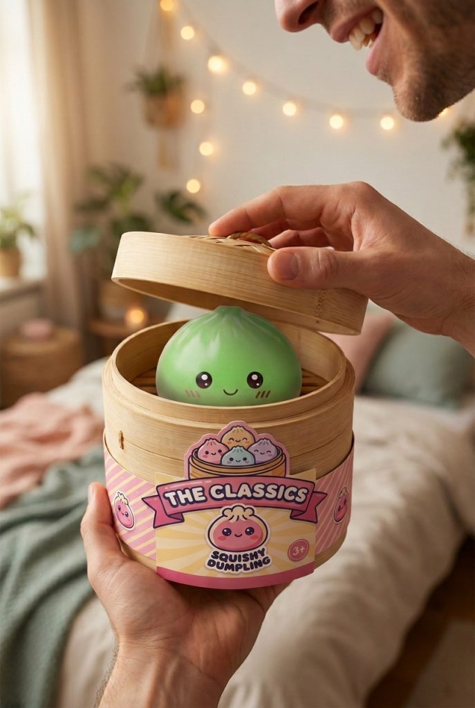 Unboxing de Mini Dumpling Squishy Azúcar con Cesta de Bambú