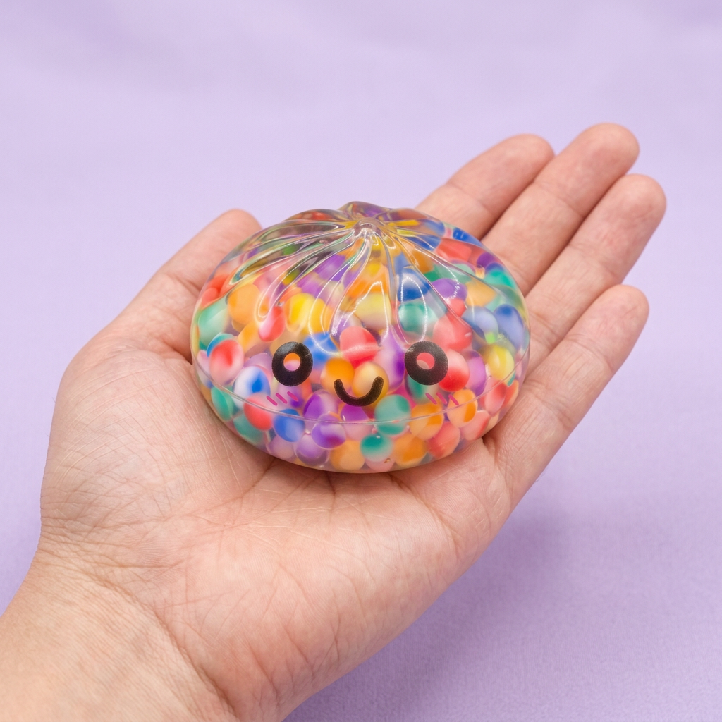 Mystery Dumpling Squishy Burbuja Dulce en la mano, tamaño real