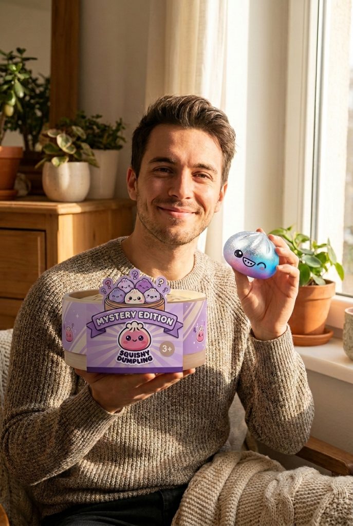 Rare Dumpling Squishy Mystery Coleccionable con su cesta de vapor de bambú