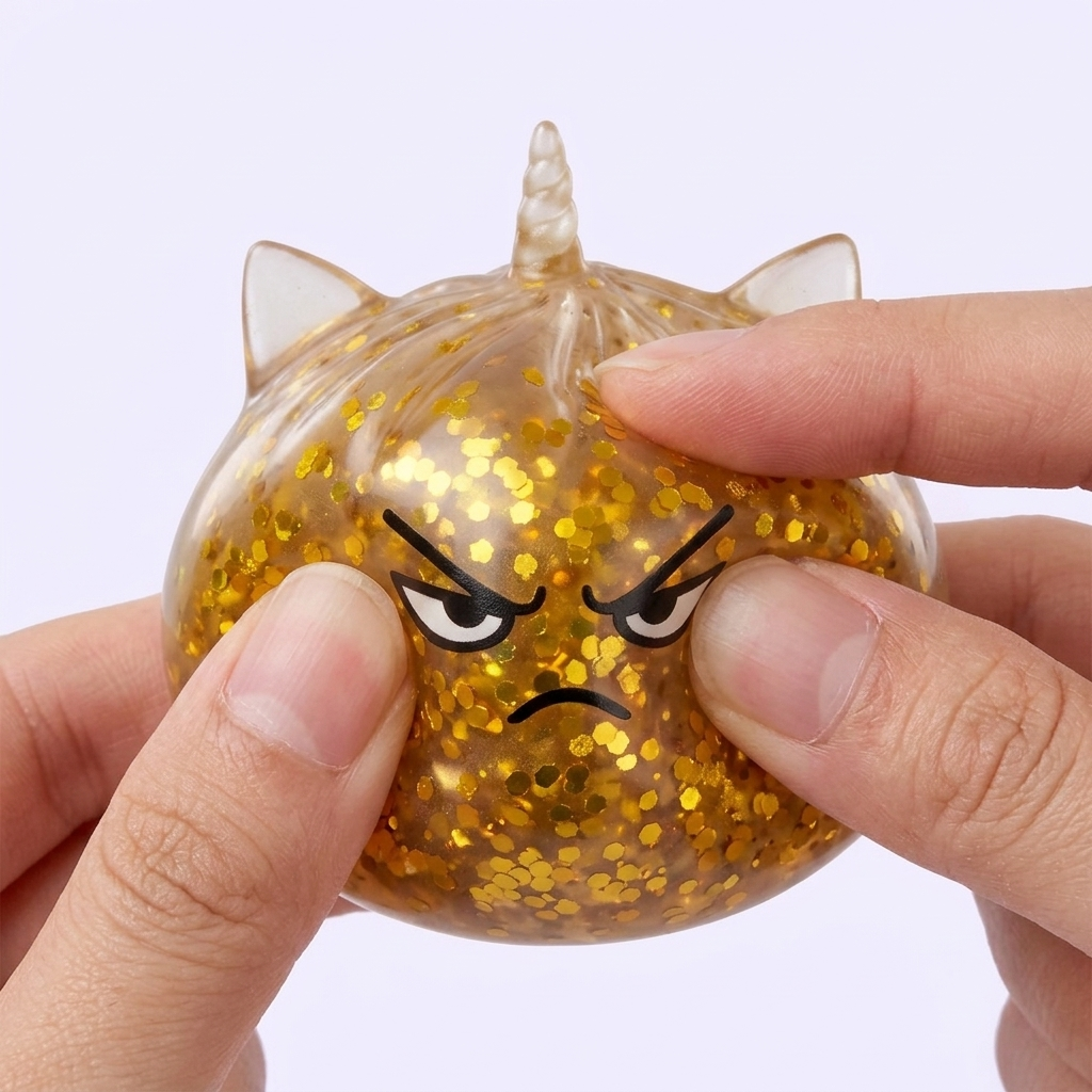 Glitter Dumpling Squishy Rare Unicornio Mágico — efecto slow-rise, la espuma recupera su forma