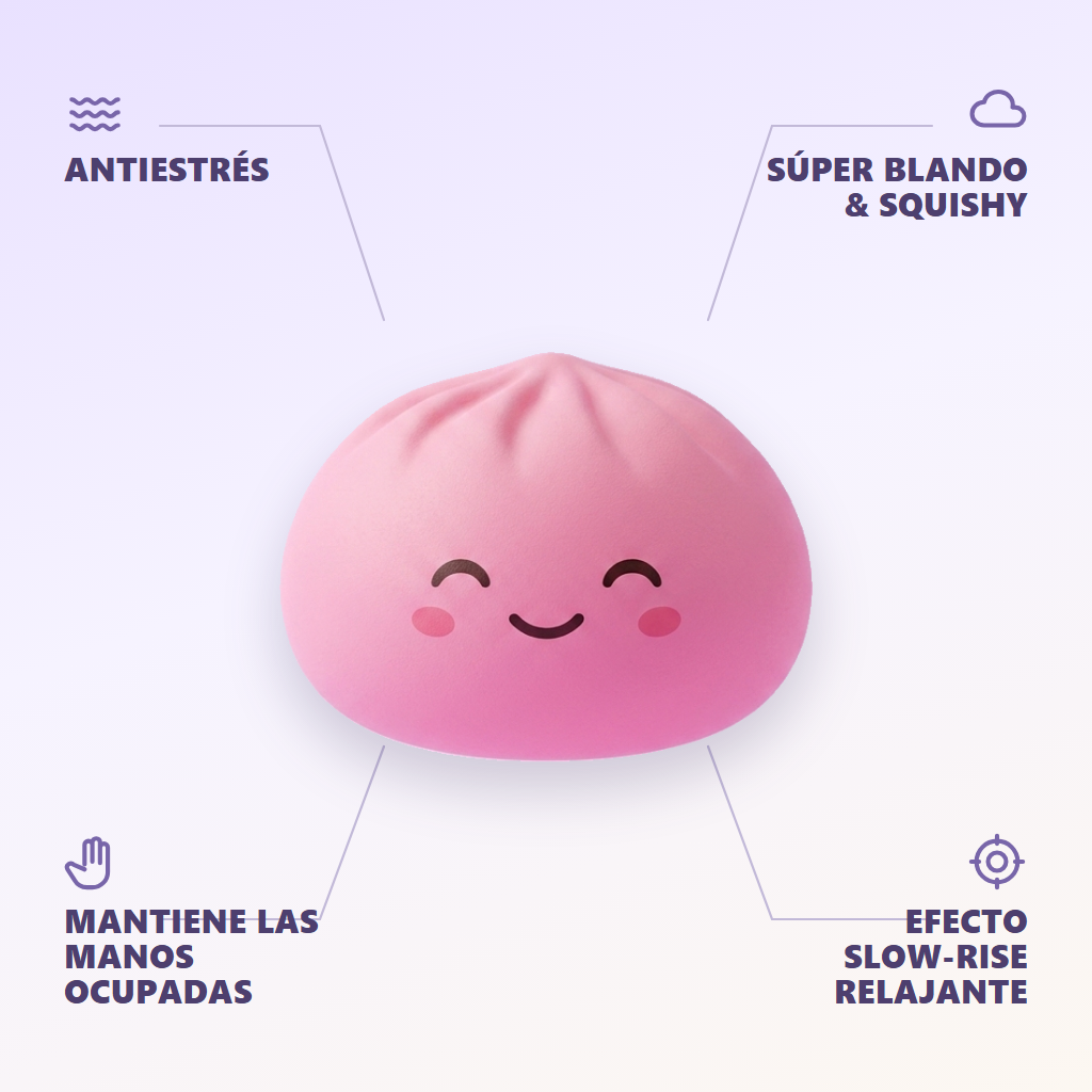 Mystery Dumpling Squishy Caja Sorpresa — antiestrés, ultra blando, efecto slow-rise