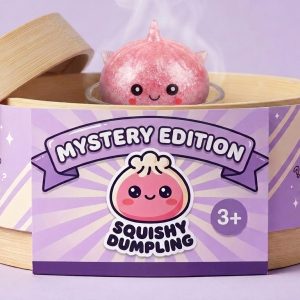 Mystery Dumpling Squishy Glitter Unicornio en su cesta de vapor de bambú