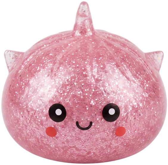 Mystery Dumpling Squishy Glitter Unicornio — squishy solo, tamaño real