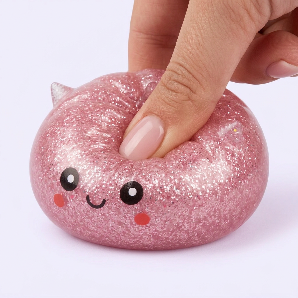 Mystery Dumpling Squishy Glitter Unicornio — efecto slow-rise, la espuma recupera su forma