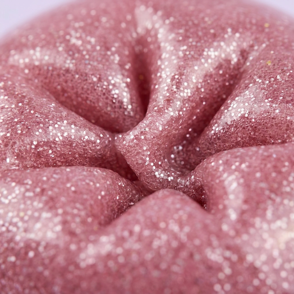 Mystery Dumpling Squishy Glitter Unicornio — primer plano macro de la textura