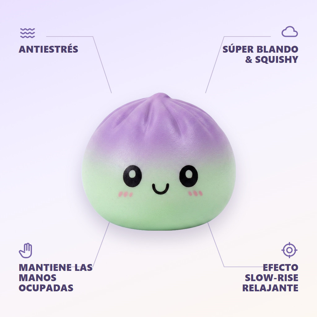 Dumpling Squishy Ombre Mystery Degradado — antiestrés, ultra blando, efecto slow-rise