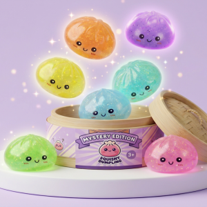 Dumpling Squishy Mystery Glow in the Dark con Purpurina — squishy antiestrés slow-rise