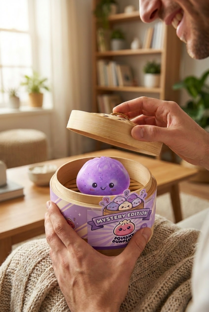 Unboxing de Dumpling Squishy Mystery Glow in the Dark con Purpurina