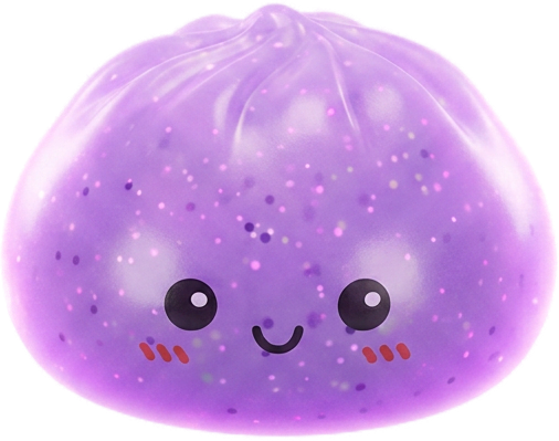 Dumpling Squishy Mystery Glow in the Dark con Purpurina — squishy solo, tamaño real