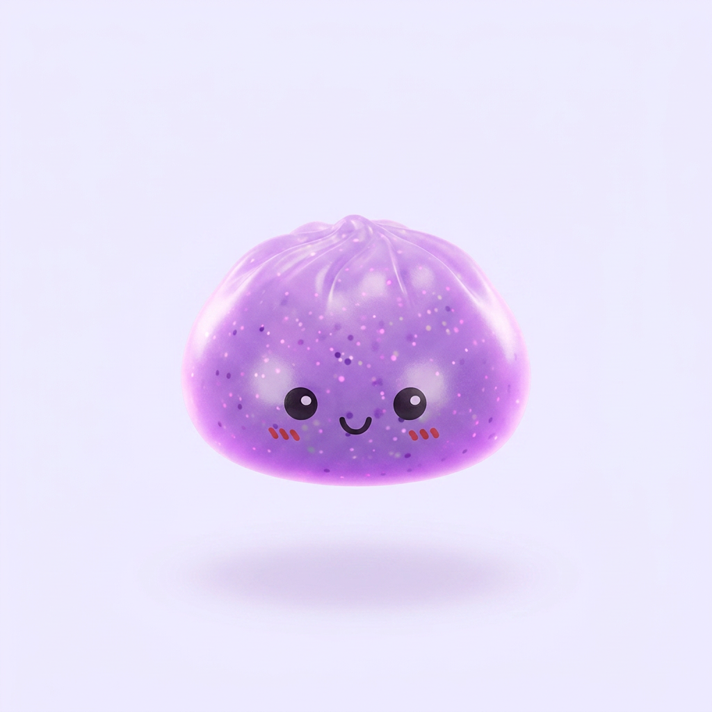 Dumpling Squishy Mystery Glow in the Dark con Purpurina — el squishy raro de la caja sorpresa