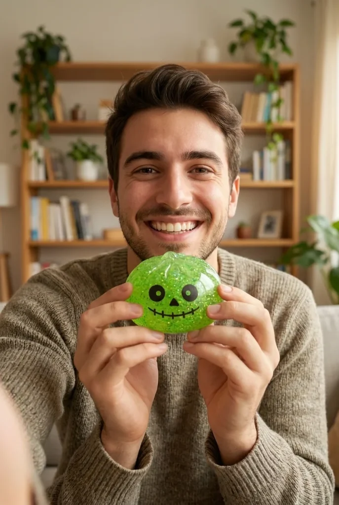 Squishy Dumpling Mystery Halloween Caja Sorpresa cerca de la cara
