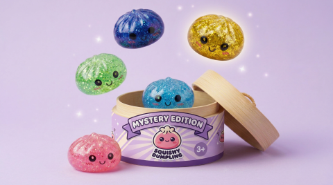 Squishy Dumpling Mystery Glitter Mini Set Bambú — squishy antiestrés slow-rise